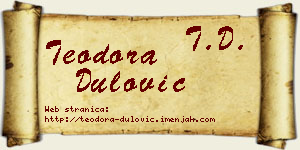 Teodora Dulović vizit kartica